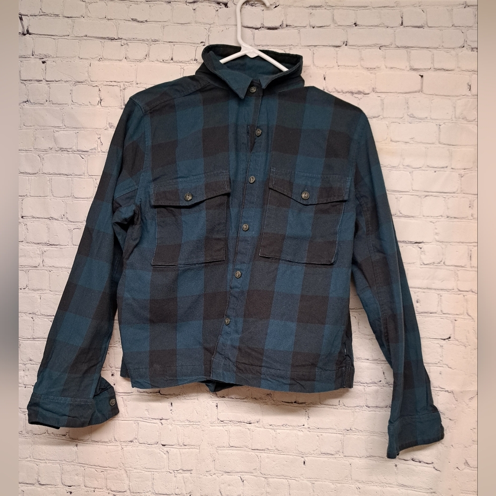 Mountain Hardwear Men's Teal and Black Checkered Jacket